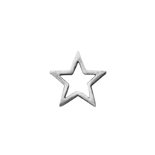 Tandsmycke i form utav en ihålig stjärna i vitguld