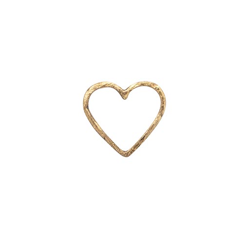 Tandsmycke i form utav ett ihåligt hjärta i guld