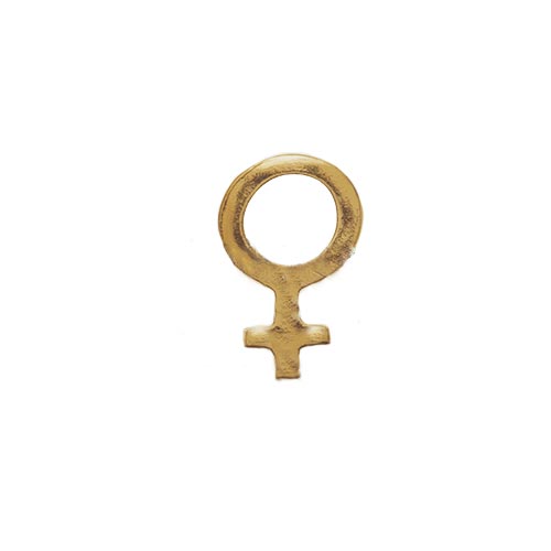 Tandsmycke i form utav symbolen venus även kvinna i guld