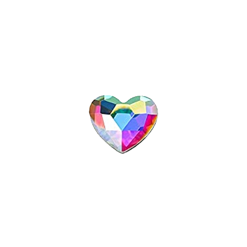 Kristall i färgen månsken med formen hjärta